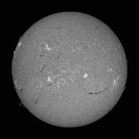 H-alpha mono - JSol'Ex-processed solar disk
